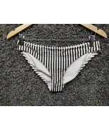 Athleta Bikini Bottoms Women Small Black White Verticle Stripe - £11.03 GBP