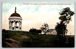 Maryland Monument And Dunkard Church Church Antietam Battlefield MD Postcard R22 - £10.27 GBP