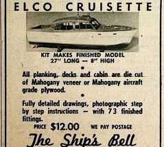 1949 Elco Cruisette Model Ship Boat Advertisement The Ships Bell - €21,60 EUR