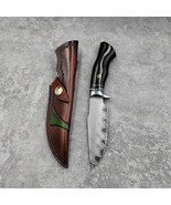 VG10 DAMASCUS STEEL SURVIVAL BOWIE KNIFE HUNTING FIXED BLADE WITH SHEATH - $2,904.76 MXN