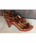 Born strappy heels, brown, 8, 39 EUC - $28.71