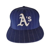 Oakland Athletics Blue Pinstripe new era fitted hat 7 1/8 cap MLB - £27.22 GBP