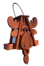 RUSTIC MOOSE BIRD FEEDER - Amish Handmade Mushroom Wood - £82.54 GBP