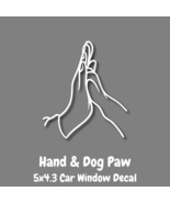 Female Hand &amp; Dog Paw Vinyl Decal 5x4.3&quot; - £3.91 GBP