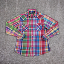 Polo Ralph Lauren Shirt Men Med Plaid Western Pearl Snap Madras Preppy C... - $27.99