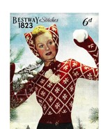 1940s Cat Ear Cap, Mittens &amp; Jumper,Snow Queen Set - 3 Knit patterns (PD... - £2.94 GBP