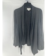 Liz Clairborne Open Front Ribbed Gray Cardigan Shrug -Shawl Size S - $19.20 CAD