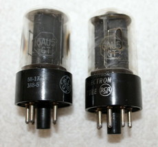 2- Vintage Used Type 6AU5/GT Audio Vacuum Tubes ~ RCA &amp; GE ~ Test Very Good - $8.99