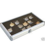 2 Pocket Watch Display Case Storage Box with 8 compartment glass top - $168.25 CAD