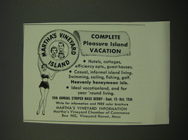 1955 Martha&#39;s Vineyard Ad - Complete pleasure Island Vacation - £14.61 GBP