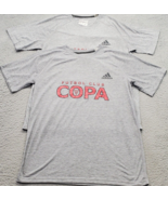 Lot Of 2 FC Copa Futbol Club adidas T Shirt Soccer Mens Medium Gray Clim... - $23.05