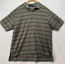 Polo by Ralph Lauren Short Sleeved Polo Shirt Olive Green Striped Men&#39;s ... - $24.49