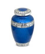 Large/Adult 220 Cubic Inch Shimmering Blue Aluminum Funeral Cremation Urn - $2,667.79 MXN