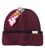 NWT NEFF Women&#39;s Carrie Textured Diamond Knit Beanie Hat, Red/Navy Skate... - $220.50 MXN