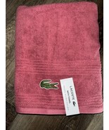 Lacoste ~ Bath Towel 100% Cotton 30&quot; x 52&quot; Big Crocodile Logo Mauve - $44.66 CAD