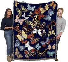 Garden Floral Gift Tapestry Throw Woven From Cotton - Flutterbies Butterfly - £61.52 GBP
