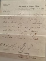 1869 Handwritten Letterhead Signed Allen Long Law Office Boston Massachu... - $69.12