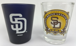 Lot of 2 x San Diego Padres Baseball Debut and Blue Out MLB 1oz Shot Glass RARE - $25.73