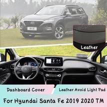 Ndai santa fe 2019 2020 tm dashboard cover leather mat pad sunshade protect panel light thumb200