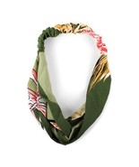 Nollia Ladies Criss Cross Elastic Stretch Headband Green Tropical Flower - $15.43 CAD