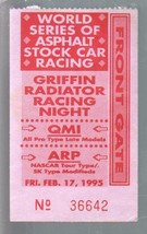 New Smyrna Speedway World Series Of Asphalt Ticket Stub 2/17/1995-FN - £20.15 GBP