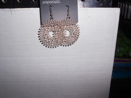 Paparazzi Earrings (New) On Top Of The World - Round W/OPEN Design Brown - $8.58