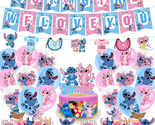 Stitch and Angel Gender Reveal Party Decorations, Stitch and Angel Gende... - $33.50