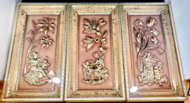 Vintage Four Seasons by MetalCraft--MCM Floral Wall Art 4 3D pieces Lot ... - £31.57 GBP