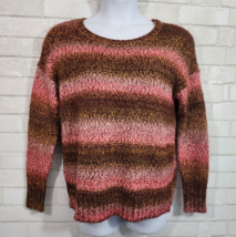 American Eagle Outfitters Pink Brown Stripe Sweater Pullover Womens Size... - €14,86 EUR
