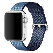 New Woven Nylon Wrist Band For Apple Watch 38mm NAVY/TAHOE Blue MP222AM/A Strap - £14.94 GBP