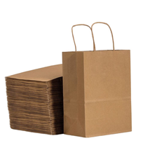 Brown Kraft Paper Bags with Handles Bulk, 5.9&quot;X3.2&quot;X8.3&quot; 100Pcs Paper Gift Bags  - £24.91 GBP