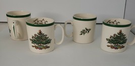 Spode Christmas Tree Coffee Mugs Set of 4 VTG S3324 Holiday Made in England - £20.91 GBP