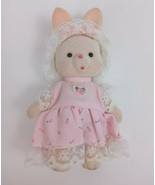 Vintage 1985 Enesco Giftware Imports Flocked Bunny In Pink Floral Dress ... - $27.06 CAD