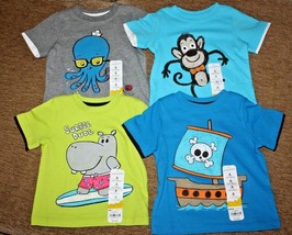 Boys T-Shirts - Sizes 3 M to 9 M - Choice Hippo, Octopus, Monkey, Pirate Ship - £2.37 GBP
