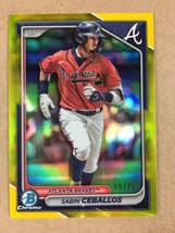 2024 Bowman Chrome Sabin Ceballos Yellow Refractor 09/75 BRAVES!!! - $8.56