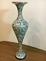 Handmade Wooden Vase Inlaid Mother of Pearl  20.8&quot; H - £463.62 GBP