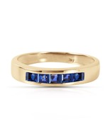 0.60 Carat 14k Solid Gold Natural Blue Sapphire Ring Princess Cut Size 5... - $7,604.83 MXN