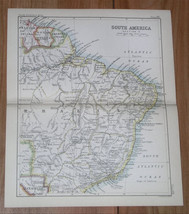 1888 Original Antique Map Of Brazil / South America - £13.41 GBP