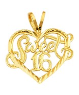 14K Yellow Gold Sweet 16 Pendant - £122.65 GBP