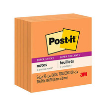 Post-it Super Sticky Notes 76x76mm (5pk) - Neon Orange - £18.41 GBP