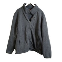 LL Bean Jacket Mens XXL Gray Knit Sweater Fleece Full Zip Slightly Fitted - $31.98