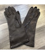 Vintage Italian Leather Gloves Womens Size 7 Brown Silk Lined Driving Gl... - $27.35 CAD