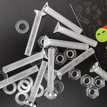 60 x Crosshead Countersunk Screw Nuts and bolts, Transparent Clear Plast... - $27.71