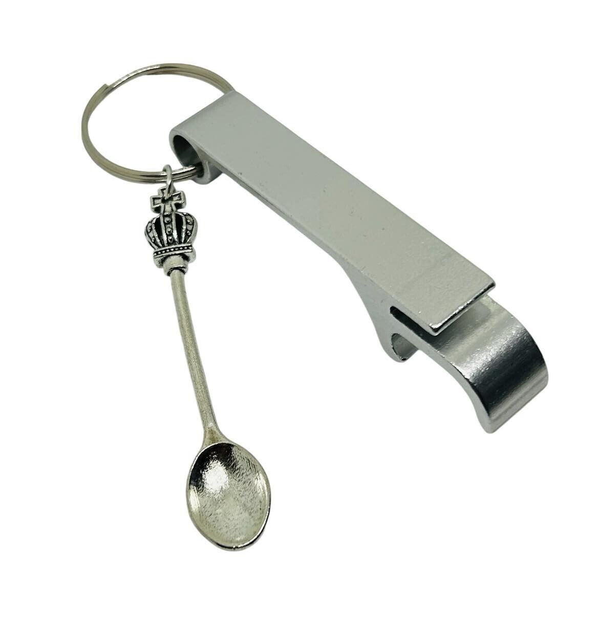 Unique SPOON CHARM BOTTLE OPENER KEYRING gift bag HANDMADE recreation LA... - $12.89