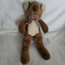 Manhattan Toy Stuffed Plush Koala Bear Tan Brown Plaid Ribbon Bow 1996 - £101.26 GBP