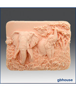 2 D Silicone Soap Mold â€“ Enchanting Elephants - £20.45 GBP