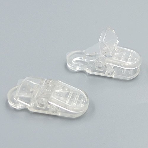 Bluemoona 50 PCS - Pacifier Clear Plastic Clip Badge Lanyard Craft Sewing Strap