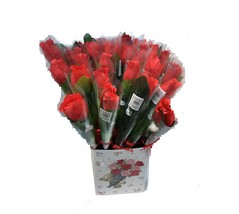 RED ROSES With a Small White Teddy Bear Attached - 3 pieces in a packet - £5.14 GBP