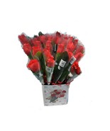 RED ROSES With a Small White Teddy Bear Attached - 3 pieces in a packet - £5.07 GBP