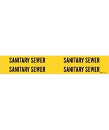 4 SANITARY SEWER sewage Pipe Markers ADHESIVE STICKERS 7&quot; x 1 1/8&quot; BRADY... - $20.68
